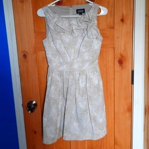 Adrianna Papell Formal Dress short sleeves tan